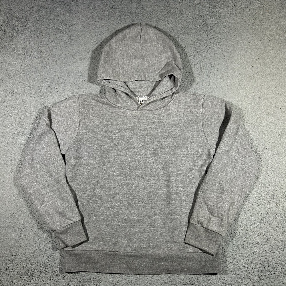 A.P.C. Heather Grey Pullover Hoodie Women's  Large #3566